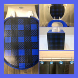 Buffalo Plaid Hand Painted Toilet Seat Set