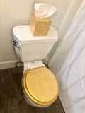 Gold & Silver Bling Hand Painted Toilet Seat Set