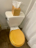 Gold Bullion & Silver Bling Hand Painted Toilet Seat Set