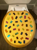 Mosaic Mirrors Gold Hand Painted Toilet Seat Set