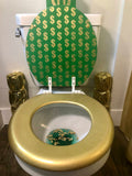 Money Sign Hand Painted Toilet Seat Set