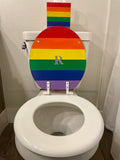 Personalized Rainbow Hand Painted Crystal Bling Initial Toilet Seat