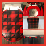 Buffalo Plaid Hand Painted Toilet Seat Set
