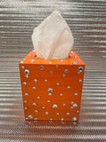 Orange & Silver Bling Tissue Box Cover