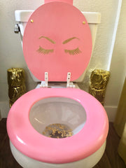 The Gold Lashes Pink Toilet Seat - So Epic Creations