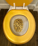 Gold & Silver Bling Hand Painted Toilet Seat Set