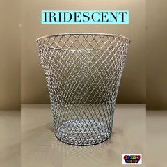 Iridescent Blue Trash Can