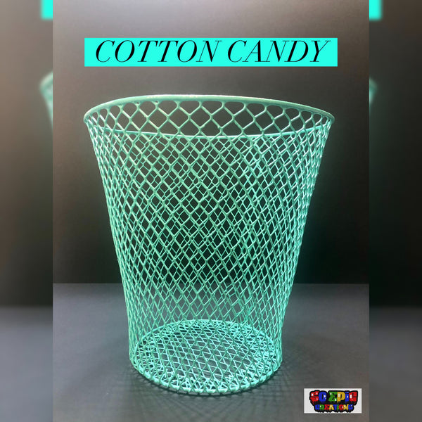 Turquoise Trash Can “COTTON CANDY”