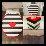 Black, White, and Red Tissue Box Cover