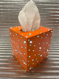 Orange & Silver Bling Tissue Box Cover
