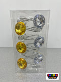 Black & Gold Crystal Shower Curtain Hooks