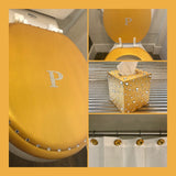 Personalized Bling Initial Gold Hand Painted Toilet Seat (K-O)(More Colors)