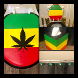 Boho Jamaican Hand Painted Toilet Seat