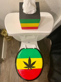 Boho Jamaican Hand Painted Toilet Seat