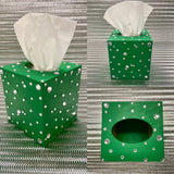 Green & Silver Bling Tissue Box Cover