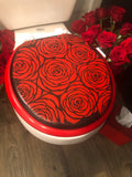 Red Roses Hand Painted Toilet Seat