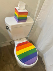 Rainbow Hand Painted Toilet Seat