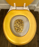 Personalized Bling Initial Gold Hand Painted Toilet Seat (A-E)(More Colors)