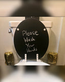 Chalk’d Up Chalkboard Hand Painted Toilet Seat Set