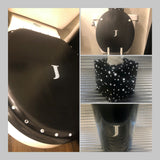 Personalized Bling Initial Black Trash Can
