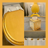 Gold Bullion & Silver Bling Hand Painted Toilet Seat