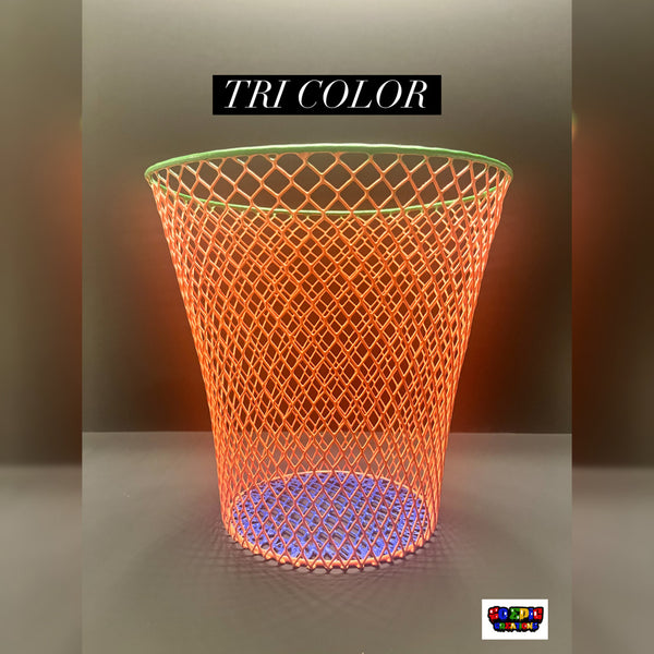 Tri Color Peach Trash Can