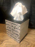 Paris French Script Tissue Box Cover