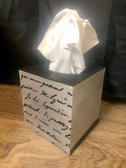 French Script Tissue Box - So Epic Creations