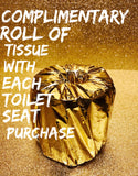 Personalized Bling Initial Gold Hand Painted Toilet Seat (A-E)(More Colors)