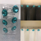 Turquoise Crystal Shower Curtain Hooks
