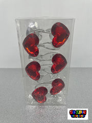Red Hearts Crystal Acrylic Shower Curtain Hooks - So Epic Creations