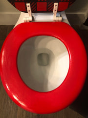 Buffalo Plaid Hand Painted Toilet Seat Set